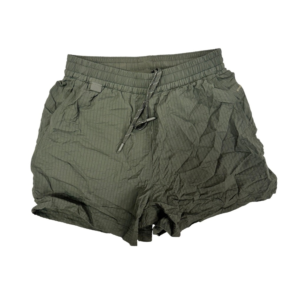 Lululemon Olive Green‎ Ripstop Running Shorts Womens Size 4 Drawstring Athletic
